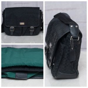 Black Coach Bag Iconic C Pattern Authentic Tote